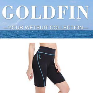 Wetsuit Shorts by GoldFin. Like NEW. Black/Blue stripe. Small.